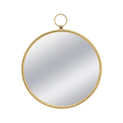Метално стенно огледало за златист кръг/кука - 59.5x2.5x71см 1/kib