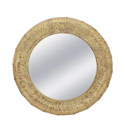 Метално стенно огледало златисто кръгло/отлято - Φ85.5x5.5см 1/kib