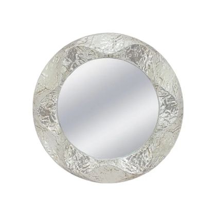 Метално стенно огледало сребърен кръг - Φ60x5.5см 1/kib