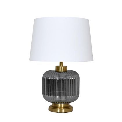 Настолна лампа Fl25051 метал-стъкло златисто-сребърно-бял цвят E27 35x49см