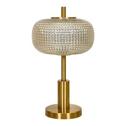 Настолна лампа Fl25142 метал-стъкло златисто-прозрачен цвят E27 25x45см