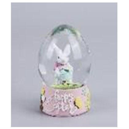 Полирезинова водна топка със заек в розов цвят 7x7x11 см