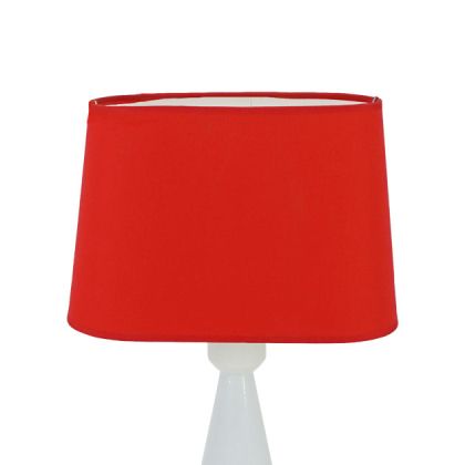 Преносим абажур червен овален - 25x12x17.5cm