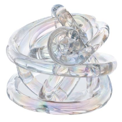 ПРОЗРАЧНА СТЪКЛЕНА ИРИДЕСЦЕНТНА ДЕКОРАЦИЯ 15 СМ