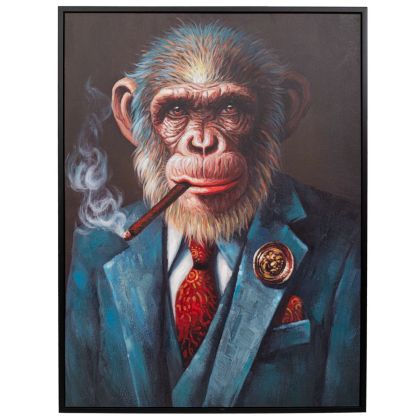 РЪЧНО ИЗРАБОТЕНА КАРТИНА ГОРИЛА В РАМКА 90X120 СМ