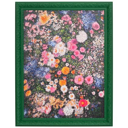РЪЧНО ИЗРАБОТЕНА КАРТИНА С ЦВЕТЯ В РАМКА ОТ ПОСТАВКА 90X120 СМ