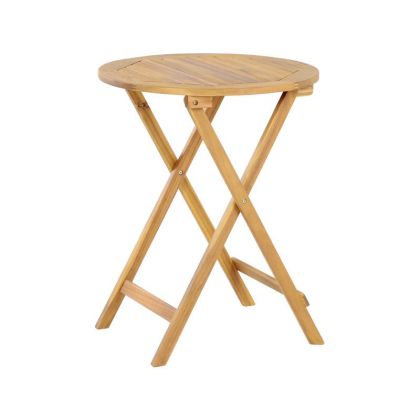 СГЪВАЕМА КРЪГЛА ГРАДИНСКА МАСА ОТ АКАЦИЕВО ДЪРВО MGS-370919-T НАТУРАЛЕН ЦВЯТ 60X60X75СМ