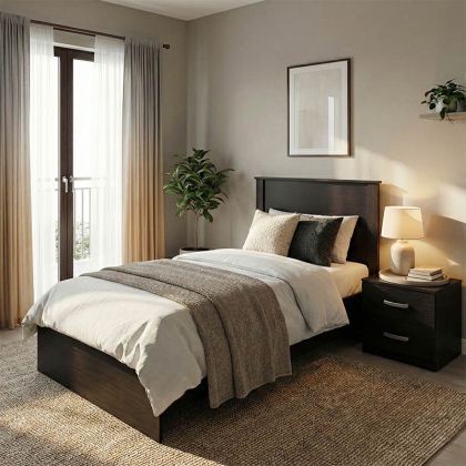 СПАЛЕН КОМПЛЕКТ ATHOS WENGE С ЛЕГЛО 90X190 СМ, КОМПЛЕКТ ОТ 2 ЧАСТИ