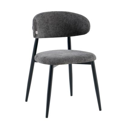 ТРАПЕЗАРЕН СТОЛ FL2456, ТЪМНОСИВ ЦВЯТ НА ПЛАТ С МЕТАЛНА РАМКА, 48X48X82СМ