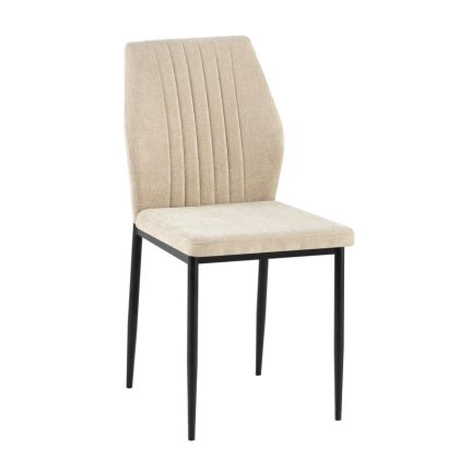 ТРАПЕЗАРЕН СТОЛ FL25410 БЕЖОВ ПЛАТ С ЧЕРНИ МЕТАЛНИ КРАКА 42X58X87СМ