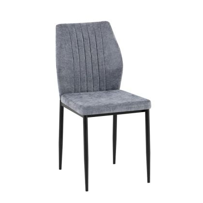 ТРАПЕЗАРЕН СТОЛ FL25410 ТЪМНОСИВ ПЛАТ С ЧЕРНИ МЕТАЛНИ КРАКА 42X58X87СМ