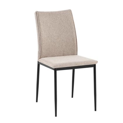 ТРАПЕЗАРЕН СТОЛ FL25414 БЕЖОВО-КАФЯВ ПЛАТ С ЧЕРНИ МЕТАЛНИ КРАКА 44X60X86СМ