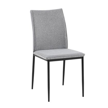 ТРАПЕЗАРЕН СТОЛ FL25414 СВЕТЛОСИВ ПЛАТ С ЧЕРНИ МЕТАЛНИ КРАКА 44X60X86СМ