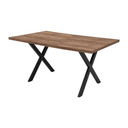 ТРАПЕЗАРНА МАСА ALFA ФЛАГШТОФ ПОВЪРХНОСТ С ЧЕРНА ОСНОВА 140X90X75СМ FPS