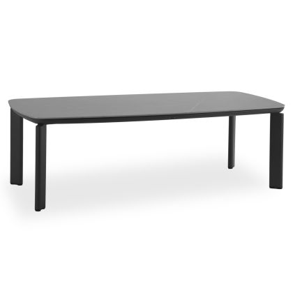 ТРАПЕЗАРНА МАСА STERLIN SM6412.02 АЛУМИНИЕВ И СИНТЕРОВАН КАМЪК ПЛОУ В СИВИ НЮАНСИ 200X100X76H