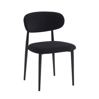 ТРАПЕЗЕН СТОЛ POINT, ЧЕРНО БОЯДИСАН МЕТАЛ, ЧЕРЕН ПЛАТ