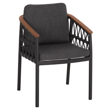 ТРАПЕЗЕН СТОЛ STREAM HM6427.01 ТЪМНОСИВ АЛУМИНИЕВ РЕМЪК С ВЪЖЕ И ОЛЕФИНОВ ПЛАТ 59X63X85ВСМ.