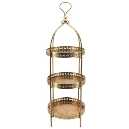 ТРИ ПОДНОСА ЗЛАТИСТИ КРЪГЛИ - Φ36.5x148.5см 1/KIB