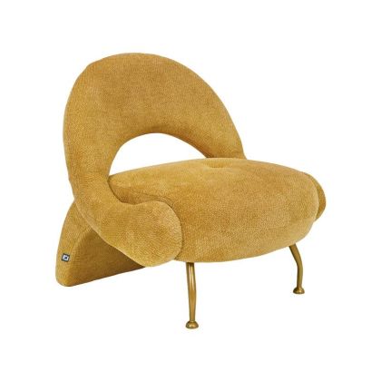 ФОТЬОЙЛ FL6654, ЗЛАТИСТО-СИНИ, МЕТАЛНИ КРАКА, 80X86X81СМ