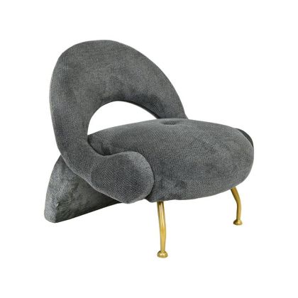 ФОТЬОЙЛ FL6654, ЦВЯТ ВЪГЛЕН, ЗЛАТИСТ, МЕТАЛЕН КРАК, 80X86X81СМ