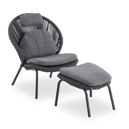 ФОТЬОЙЛ С ПОСТАВКА ЗА КРАКА TEMPORAL SM6400.02 АЛУМИНИЕВ ЦВЕТЕН ВЪГЛИЩЕ И ВЪЗГЛАВНИЦИ 83.5X91X115В