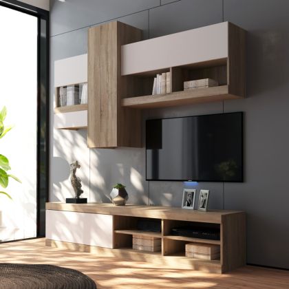 Настолен часовник Мост в натурален цвят метал-дърво с размери 50х8х30см