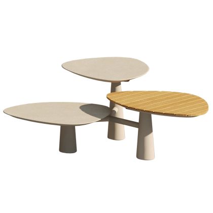 ХОЛНА МАСА TRIPPEL SM6402.01 АЛУМИНИЙ В ЦВЯТ СЛОНОВА КОСТ - ИМИТАЦИЯ НА ДЪРВО Φ100X47HCM.