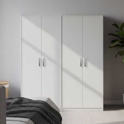 Четирикрилен гардероб Lego бял 160x42x180см