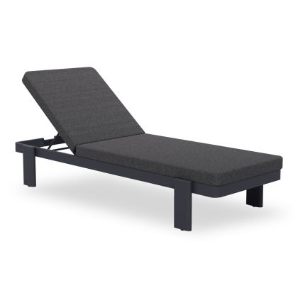 ШЕЗЛОНГ С ВЪЗГЛАВНИЦА BARON SM6484.01 ТЪМНО СИВ АЛУМИНИЙ И ОЛЕФИН 203X77X31СМ.