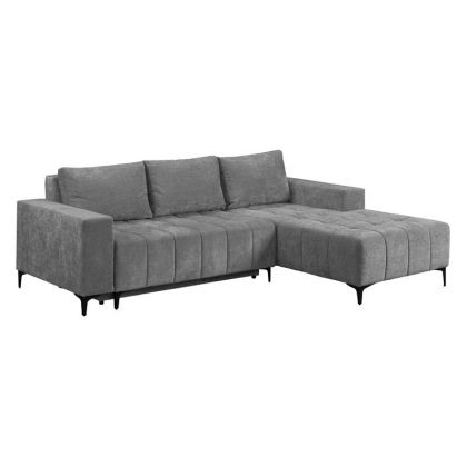 ЪГЛОВ РАЗТЕГАТЕЛЕН ДИВАН BOGOTA ДЕСЕН ЪГЪЛ СИВ ЦВЯТ 245X184X80СМ