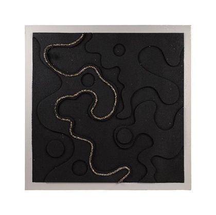 3d абстрактна картина с кръгове черно 100x3x100см