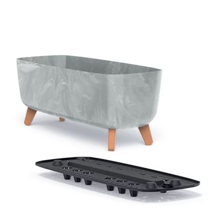 GRACIA CASE БЕТОННА ПЛАСТМАСОВА САКСИЯ С БЕТОНЕН ЕФЕКТ 40X19,5X18CM