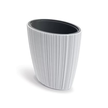 ORO ОВАЛНА БЯЛА ПЛАСТМАСОВА САКСИЯ 40X60X54CM