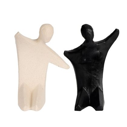 S/2 фигури керамични бяло - черно 16.3x14.2x25.3см