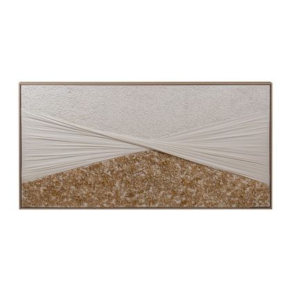 Абстрактна картина бяло-златно 122x4.5x62см