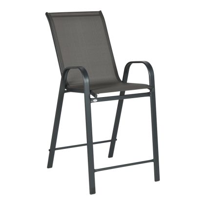 БАР СТОЛ СЪС СРЕДНА ВИСОЧИНА CALAN МЕТАЛ-ТЕКСТИЛ В ТЪМНОСИВ ЦВЯТ 55X70X114СМ