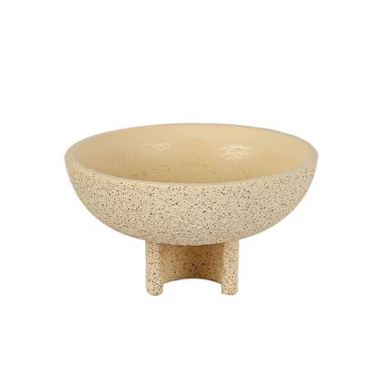 Бежова циментова купа, саксия Zagre с основа Φ25x14см - 1/8kib