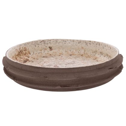 БЯЛА КЕРАМИЧНА ЧИНИЯ С ЧЕРНА ОСНОВА 37X37X5 СМ