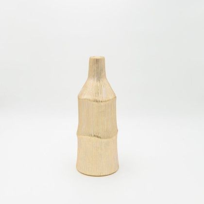 Ваза - бутилка от полирезин, златна 11.5x11.5x29см