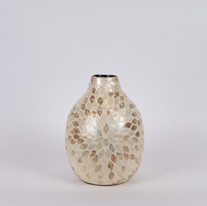 Ваза бежова - преливаща бяла 25x34см