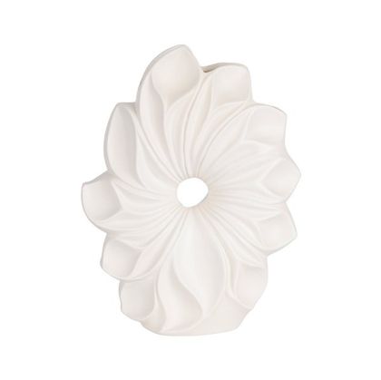 Ваза керамична за цветя бяла 19.5x7x26см