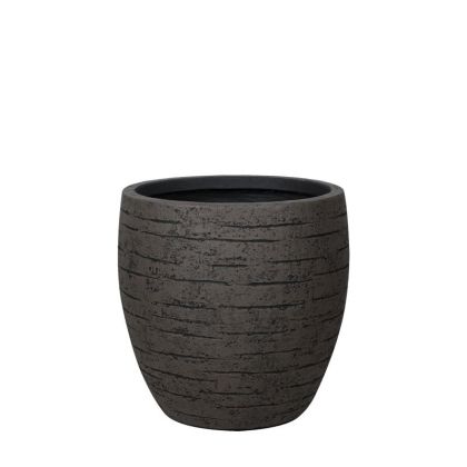 Голяма саксия от фибърклай, кафява, с напукане - дълбока купа - Φ43x43см