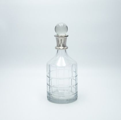 ДЕКАНТЕР СТЪКЛО-МЕТАЛ СРЕБЪРЕН 26X11СМ