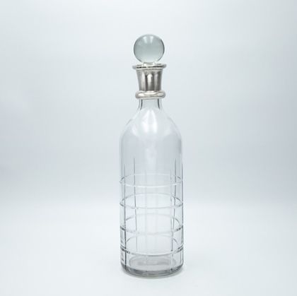ДЕКАНТЕР СТЪКЛО-МЕТАЛ СРЕБЪРЕН 34X10СМ