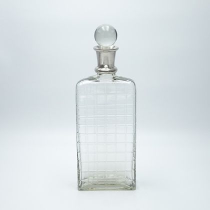 ДЕКАНТЕР СТЪКЛО-МЕТАЛ СРЕБЪРЕН 40X12X6СМ