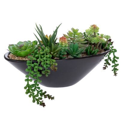 ДЕКОРАТИВЕН СУКУЛЕНТЕН В КЕРАМИЧНА САКСИЯ 18 СМ