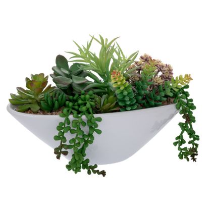 ДЕКОРАТИВЕН СУКУЛЕНТЕН В КЕРАМИЧНА САКСИЯ 20,5 СМ
