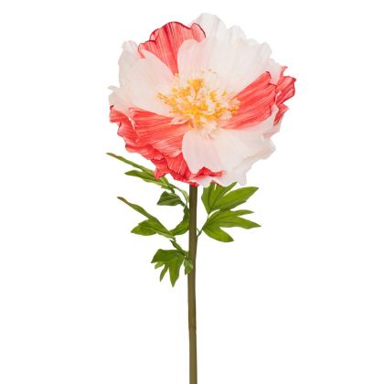 ДЕКОРАТИВЕН ЧЕРВЕНО-КРЕМАВ БОЖУР С КРЪГЛА ОСНОВА 40X40X115СМ