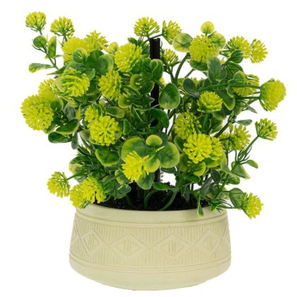 ДЕКОРАТИВНА ЗЕЛЕНА ТРЕВА В САКСИЯ С АРОМАТ В ПОДАРЪЧНА КУТИЯ (ТИБЕТОК ВЕЧЕРЕН АРОМАТ НЕФРИТ) 18X15X21,5 СМ