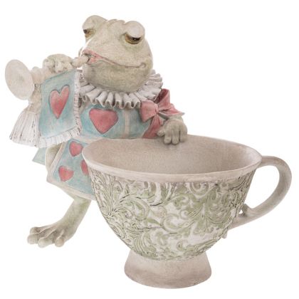 ДЕКОРАТИВНА САКСИЯ ОТ ПОЛИРЕЗИН ВЪВ ФОРМАТА НА ЖАБА 33X34X29 СМ